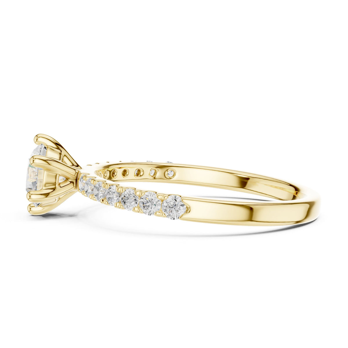 Round Accented Lab Grown Diamond Engagement Ring