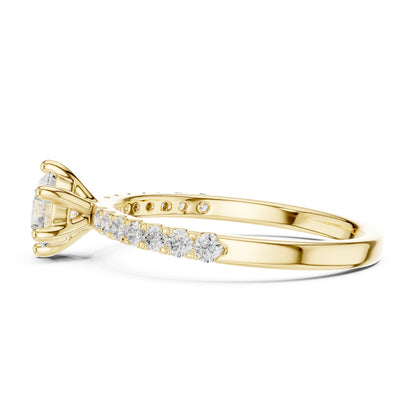 Round Accented Lab Grown Diamond Engagement Ring