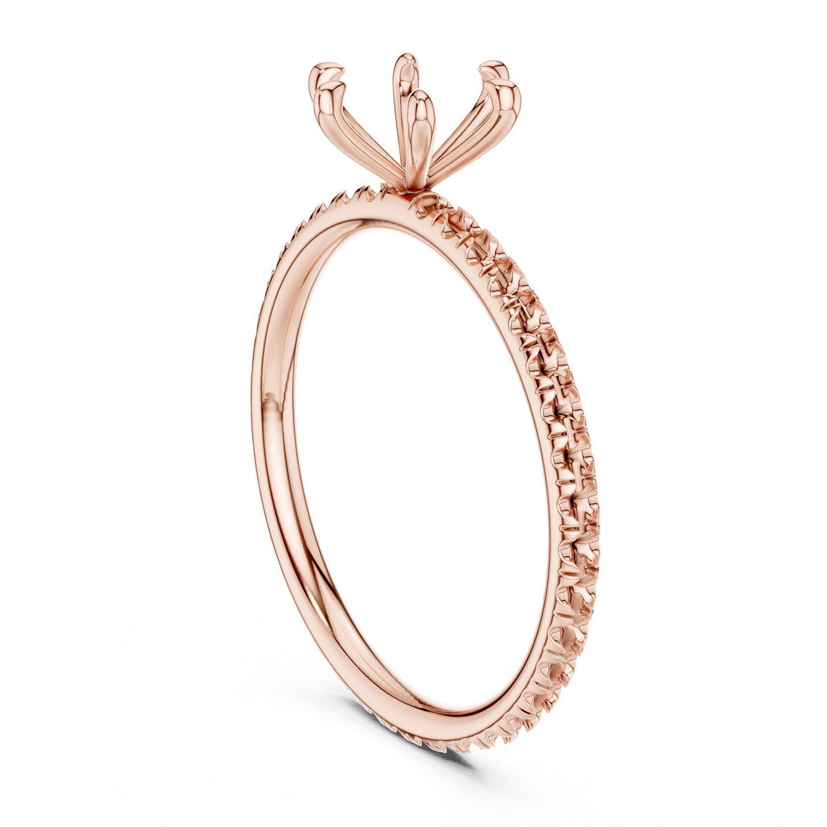Round Accented Lab Grown Diamond Engagement Ring