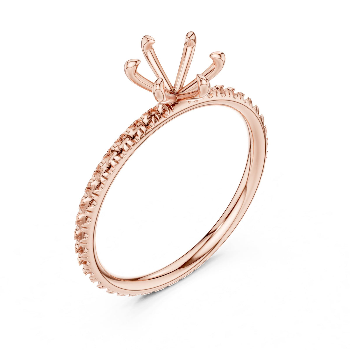 Round Accented Lab Grown Diamond Engagement Ring