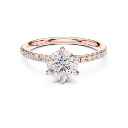 Round Accented Lab Grown Diamond Engagement Ring