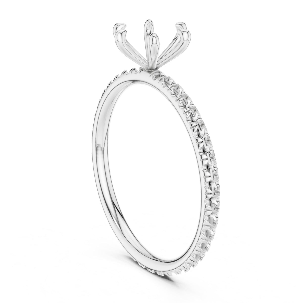 Round Accented Lab Grown Diamond Engagement Ring