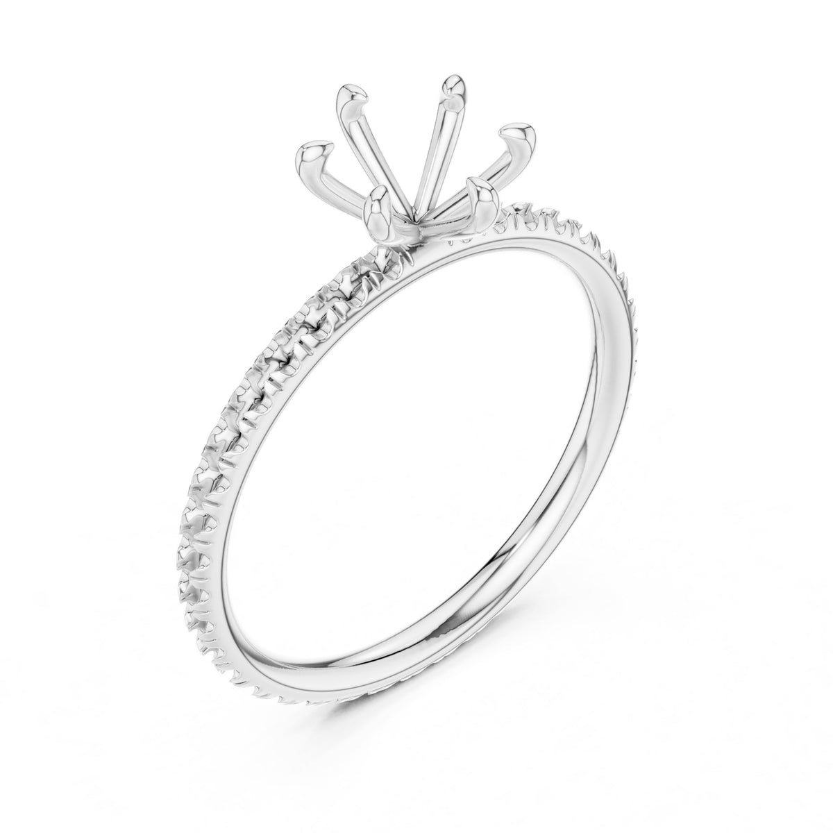 Round Accented Lab Grown Diamond Engagement Ring