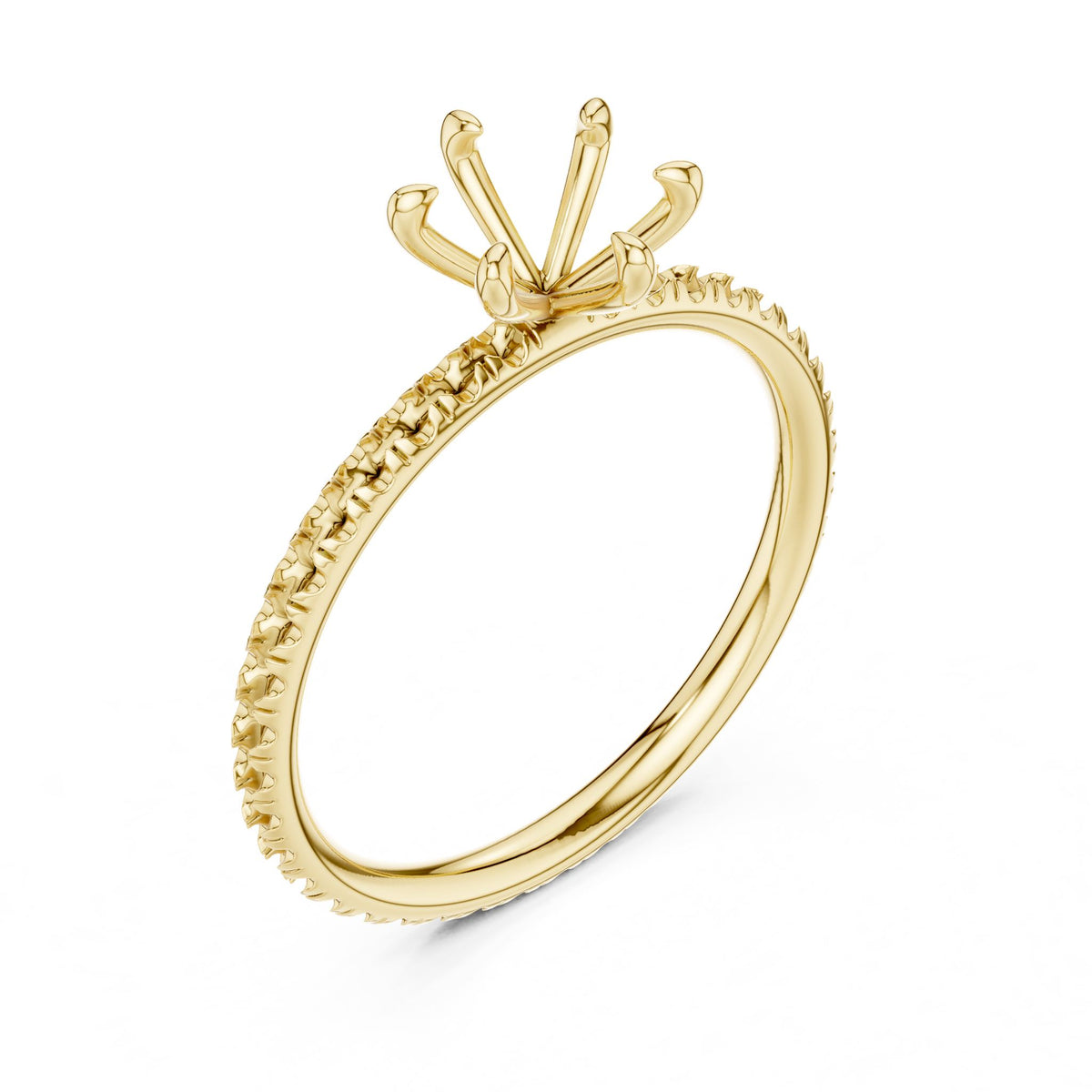 Round Accented Lab Grown Diamond Engagement Ring