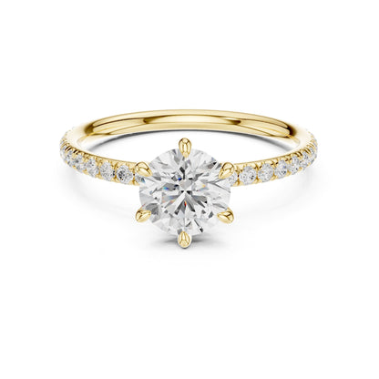 Round Accented Lab Grown Diamond Engagement Ring