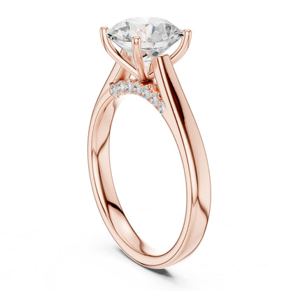 Round Accented Lab Grown Diamond Engagement Ring
