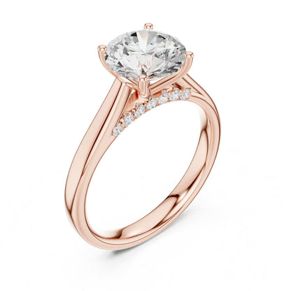 Round Accented Lab Grown Diamond Engagement Ring