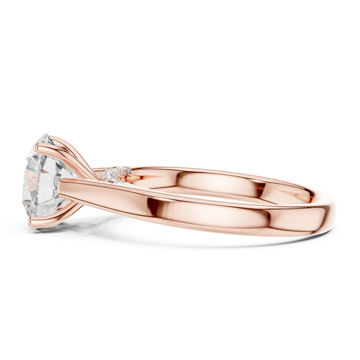 Round Accented Lab Grown Diamond Engagement Ring