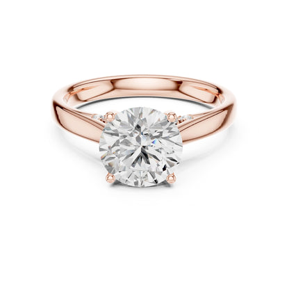 Round Accented Lab Grown Diamond Engagement Ring