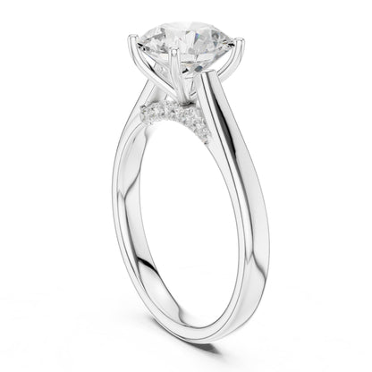 Round Accented Lab Grown Diamond Engagement Ring