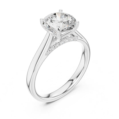 Round Accented Lab Grown Diamond Engagement Ring