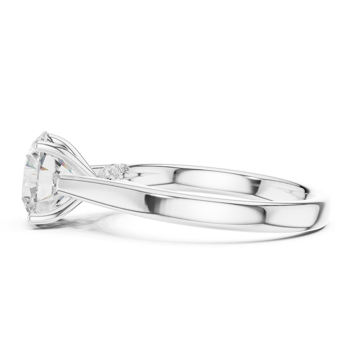 Round Accented Lab Grown Diamond Engagement Ring