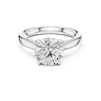 Round Accented Lab Grown Diamond Engagement Ring