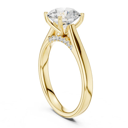 Round Accented Lab Grown Diamond Engagement Ring