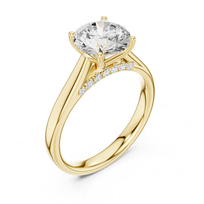 Round Accented Lab Grown Diamond Engagement Ring