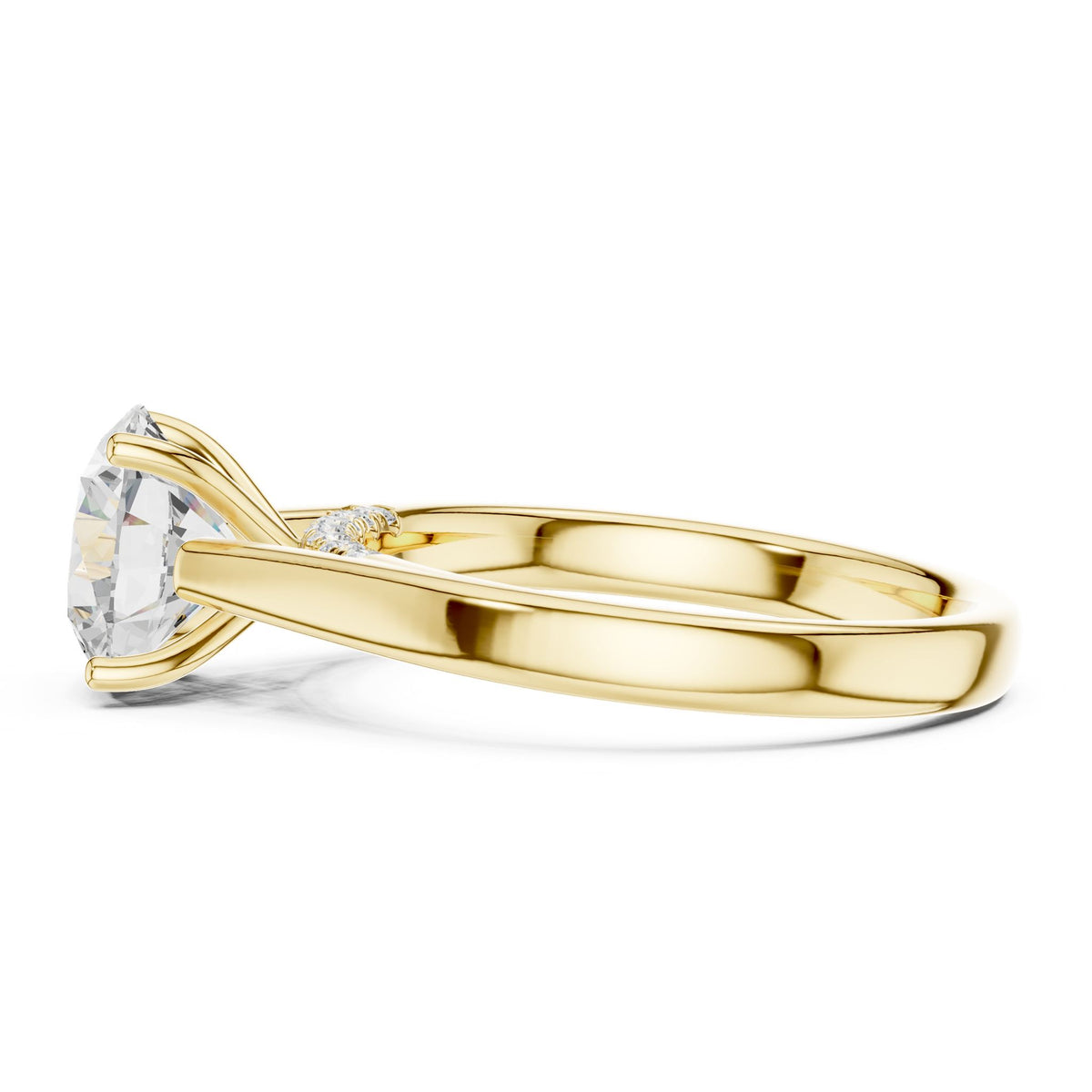 Round Accented Lab Grown Diamond Engagement Ring