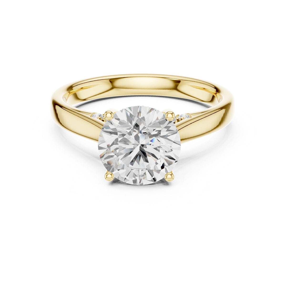 Round Accented Lab Grown Diamond Engagement Ring