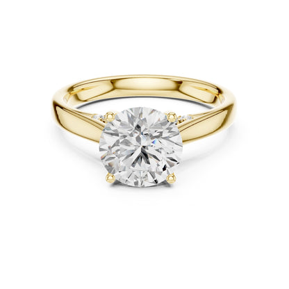 Round Accented Lab Grown Diamond Engagement Ring