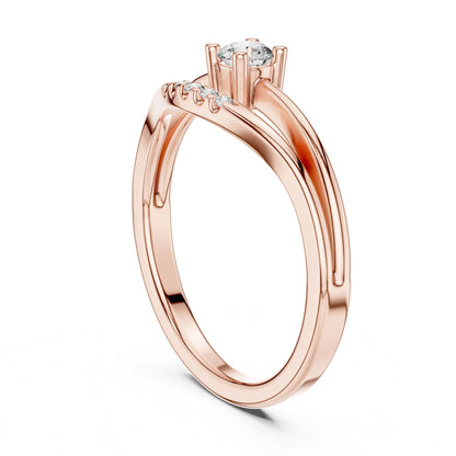 Round Accented Lab Grown Diamond Engagement Ring