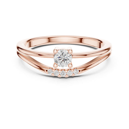 Round Accented Lab Grown Diamond Engagement Ring