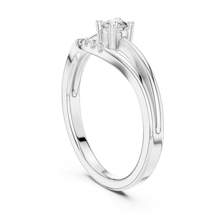 Round Accented Lab Grown Diamond Engagement Ring