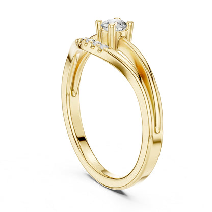 Round Accented Lab Grown Diamond Engagement Ring