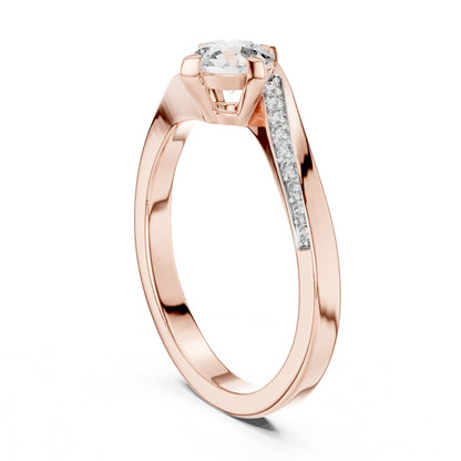 Round Accented Lab Grown Diamond Engagement Ring