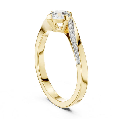 Round Accented Lab Grown Diamond Engagement Ring