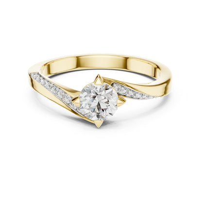 Round Accented Lab Grown Diamond Engagement Ring
