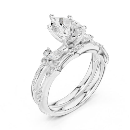 Round Accented Lab Grown Diamond Engagement Ring