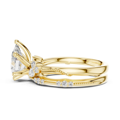 Round Accented Lab Grown Diamond Engagement Ring