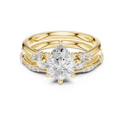 Round Accented Lab Grown Diamond Engagement Ring