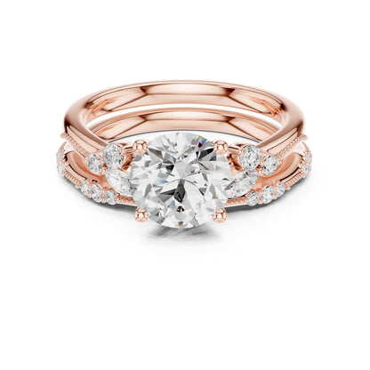 Round Accented Lab Grown Diamond Engagement Ring