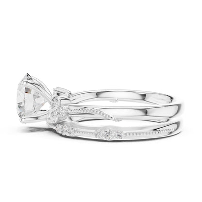 Round Accented Lab Grown Diamond Engagement Ring