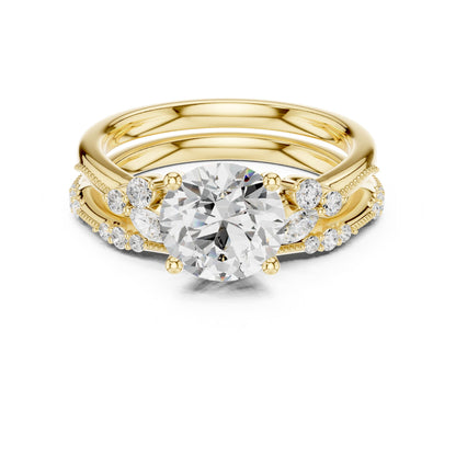 Round Accented Lab Grown Diamond Engagement Ring