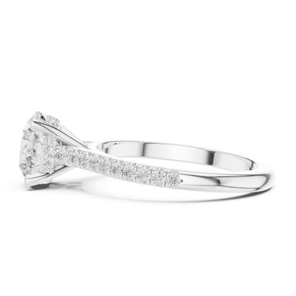 Round Accented Lab Grown Diamond Engagement Ring