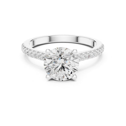 Round Accented Lab Grown Diamond Engagement Ring