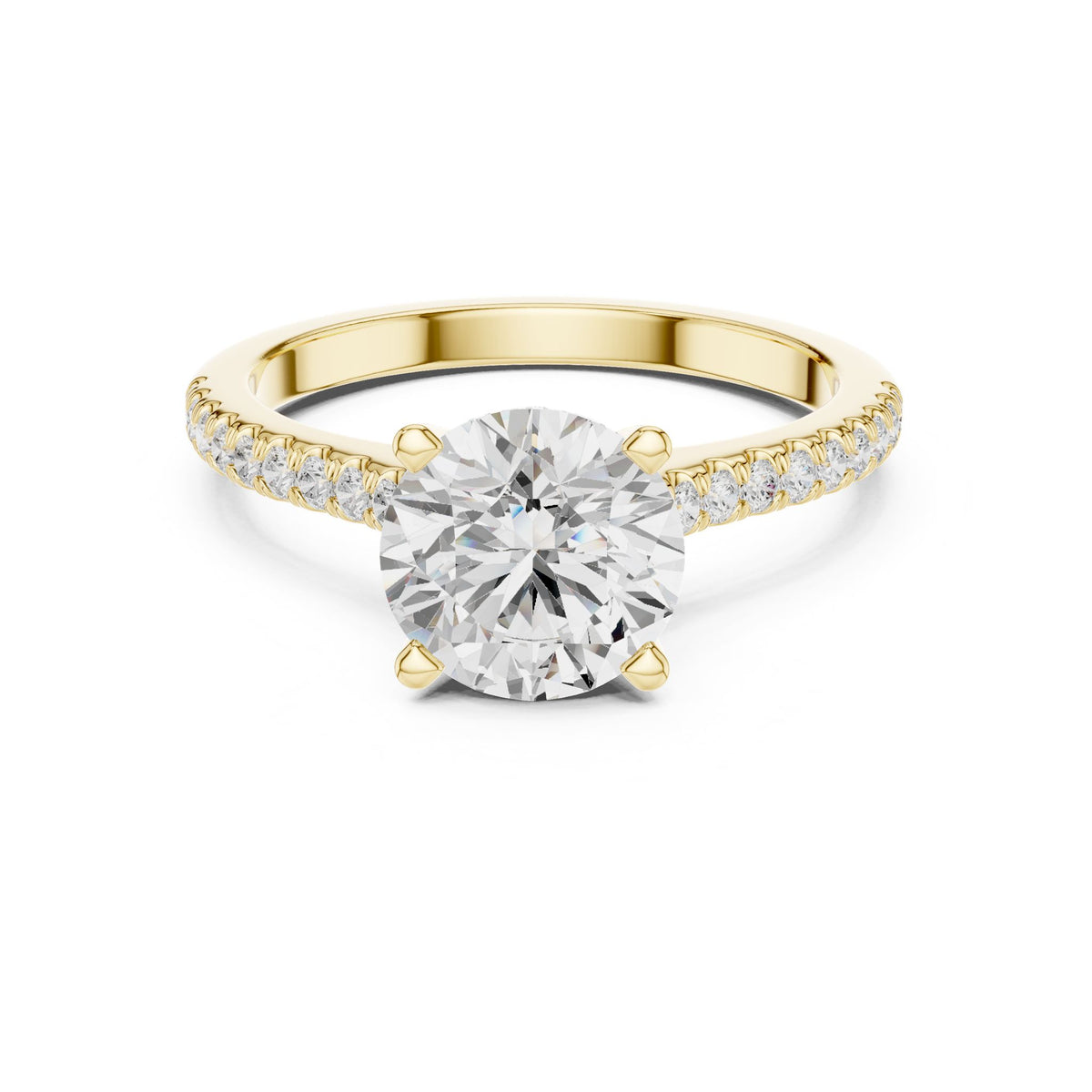 Round Accented Lab Grown Diamond Engagement Ring