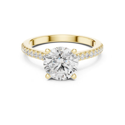 Round Accented Lab Grown Diamond Engagement Ring