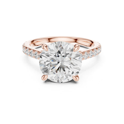 Round Accented Lab Grown Diamond Engagement Ring