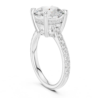 Round Accented Lab Grown Diamond Engagement Ring