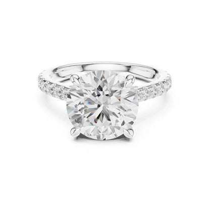 Round Accented Lab Grown Diamond Engagement Ring