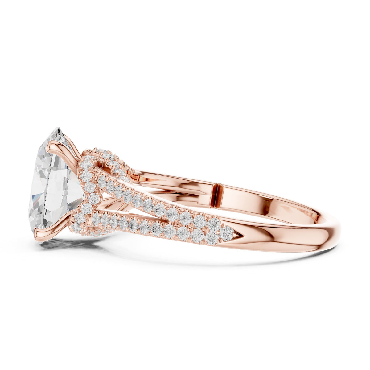 Round Accented Lab Grown Diamond Engagement Ring