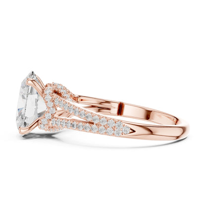 Round Accented Lab Grown Diamond Engagement Ring