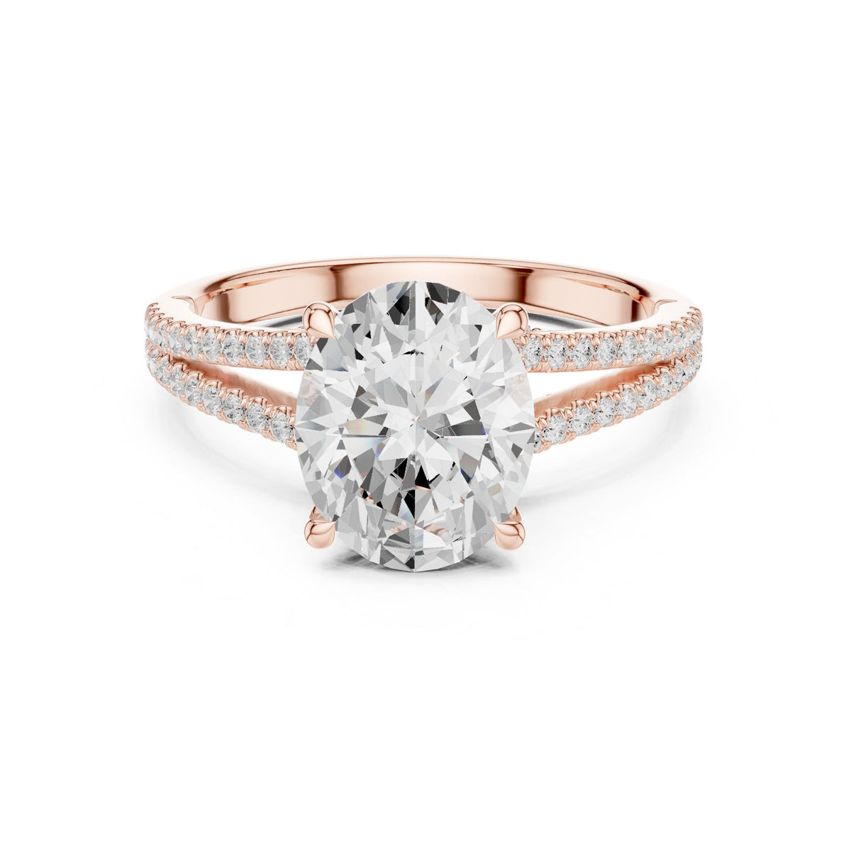 Round Accented Lab Grown Diamond Engagement Ring