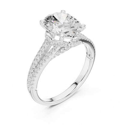 Round Accented Lab Grown Diamond Engagement Ring