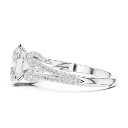 Round Accented Lab Grown Diamond Engagement Ring