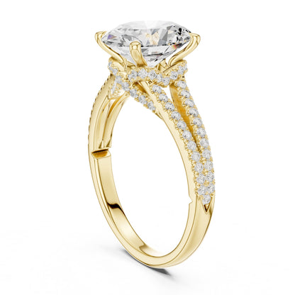 Round Accented Lab Grown Diamond Engagement Ring