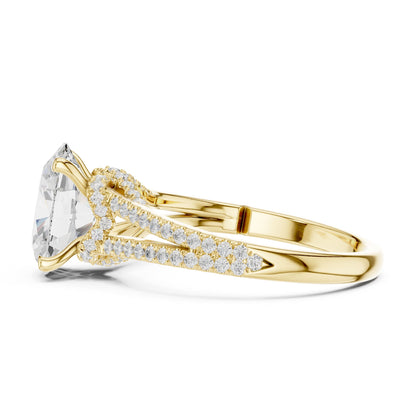Round Accented Lab Grown Diamond Engagement Ring