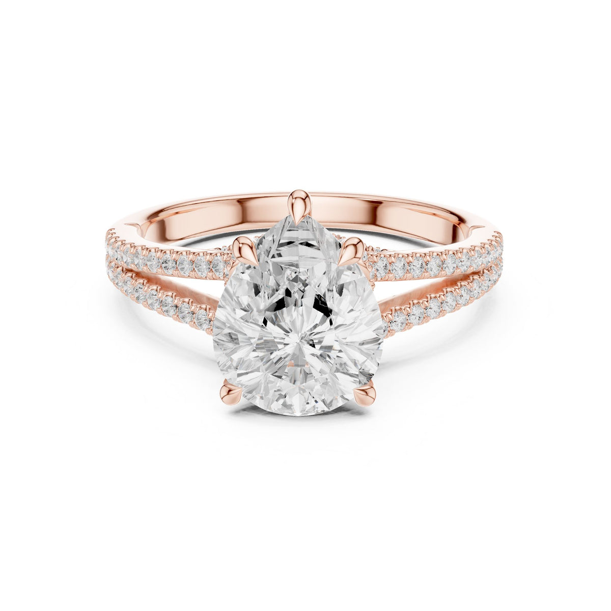 Round Accented Lab Grown Diamond Engagement Ring